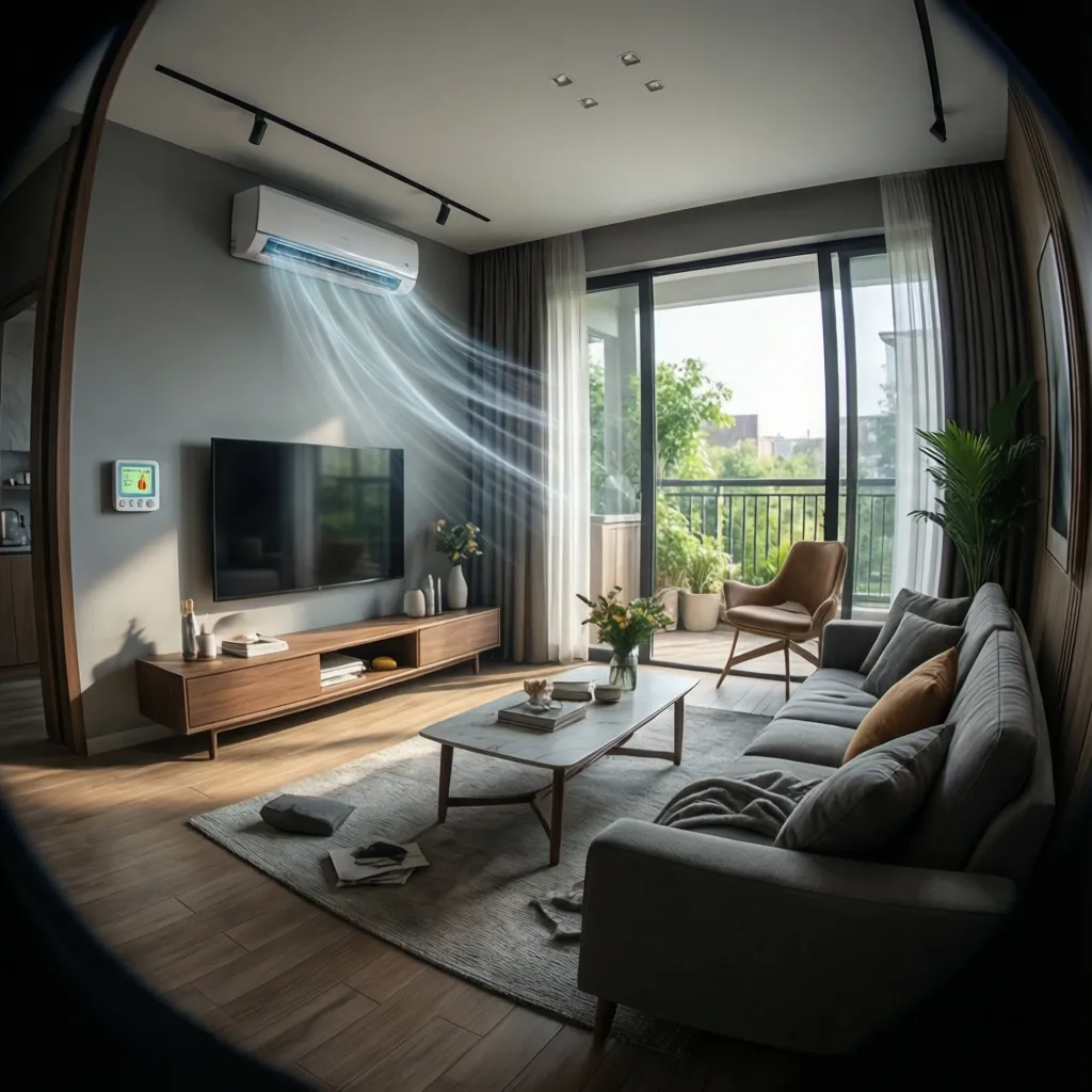 living room thermostat showing high temperature while air conditioner runs continuously
