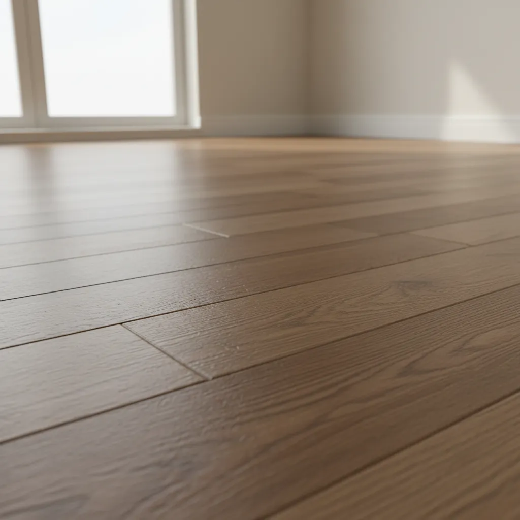 vinyl flooring showing telegraphing seams from laminate below