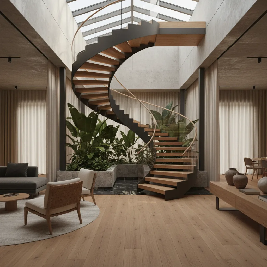 Elemento arquitectónico protagonista dentro de una casa moderna