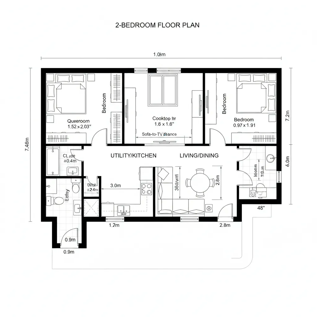 Unit C: Parallel Bars—Kitchen and Living in Tandem