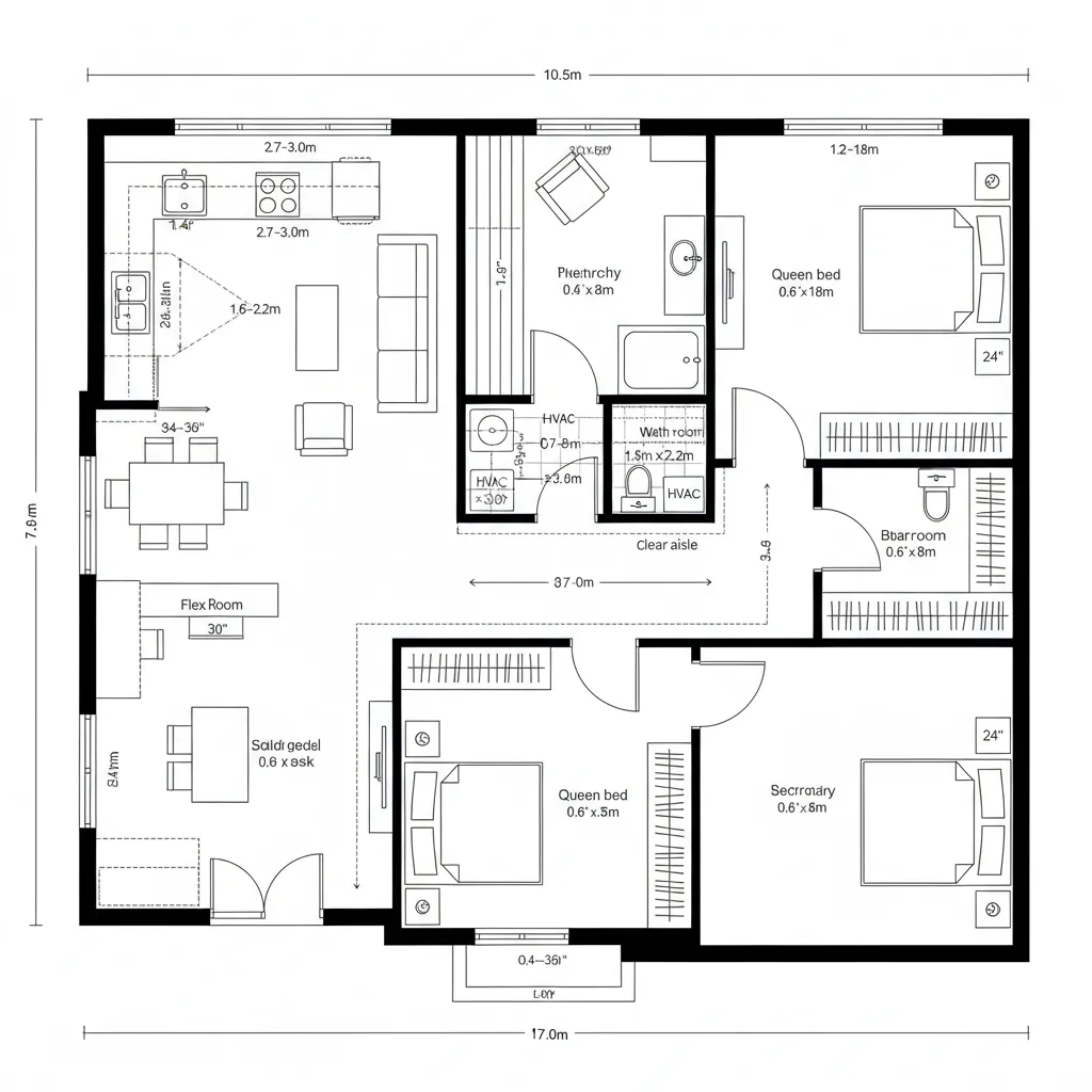 Unit D: Pocket-Core with Flex Room
