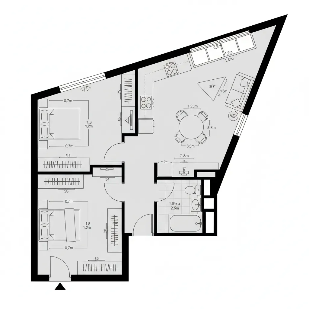 Unit E: Diagonal Drift with Angled Living