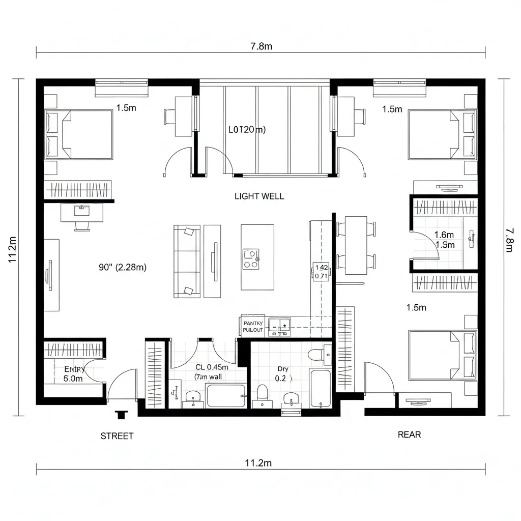 Unit F: Courtyard Light Well (Mid-Block Edition)