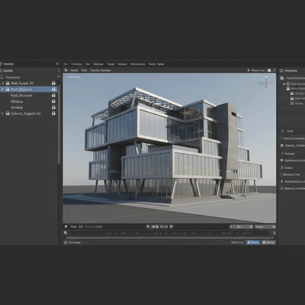 3D modeling scene where a locked object is being unlocked in the outliner