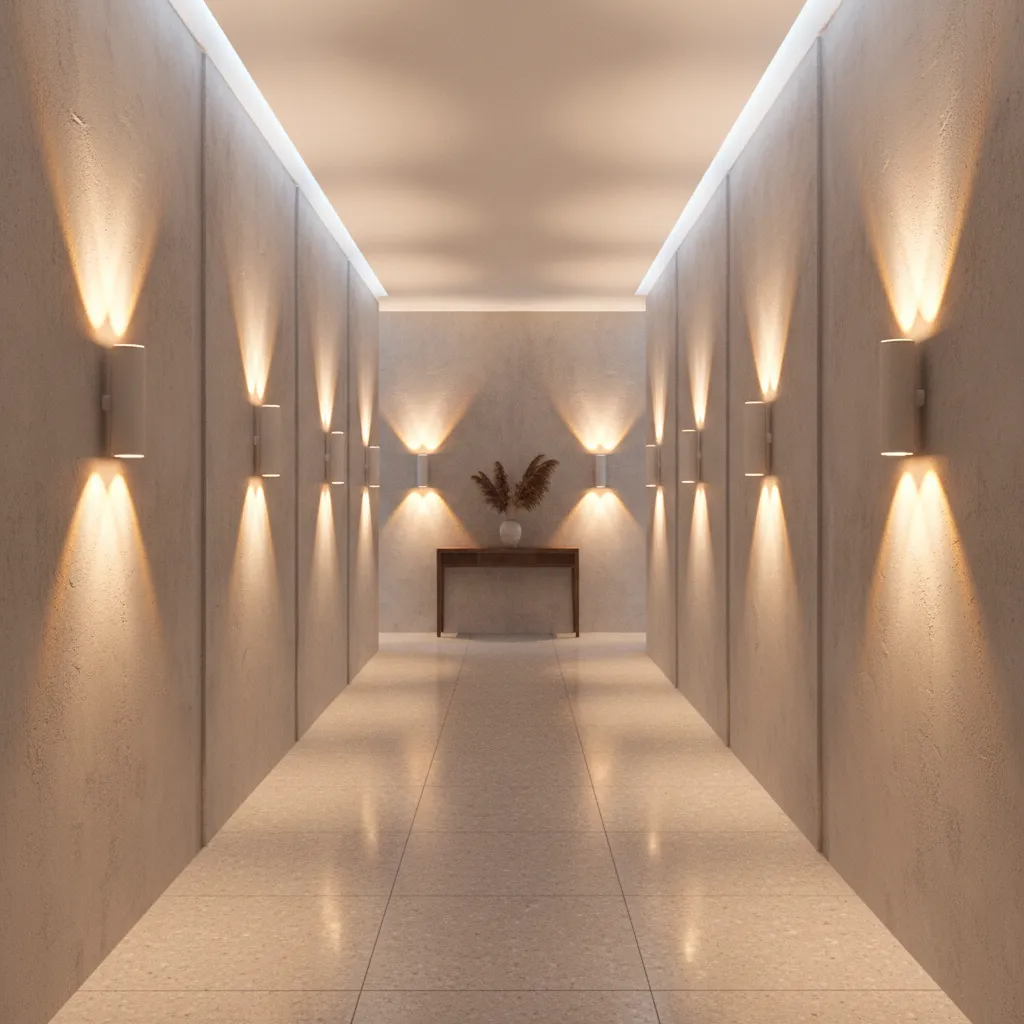 modern up and down wall light creating architectural lighting effect