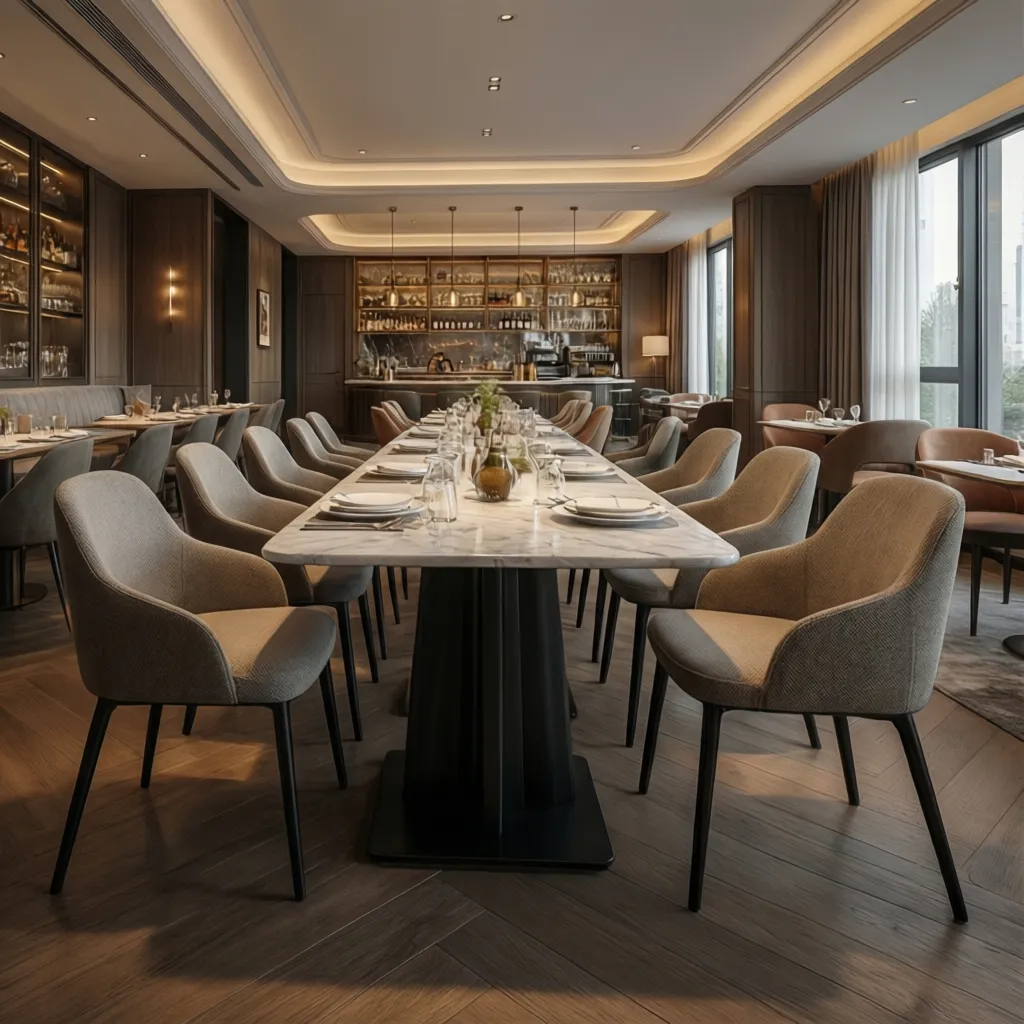 Popular Commercial Dining Chair Designs with Black Legs