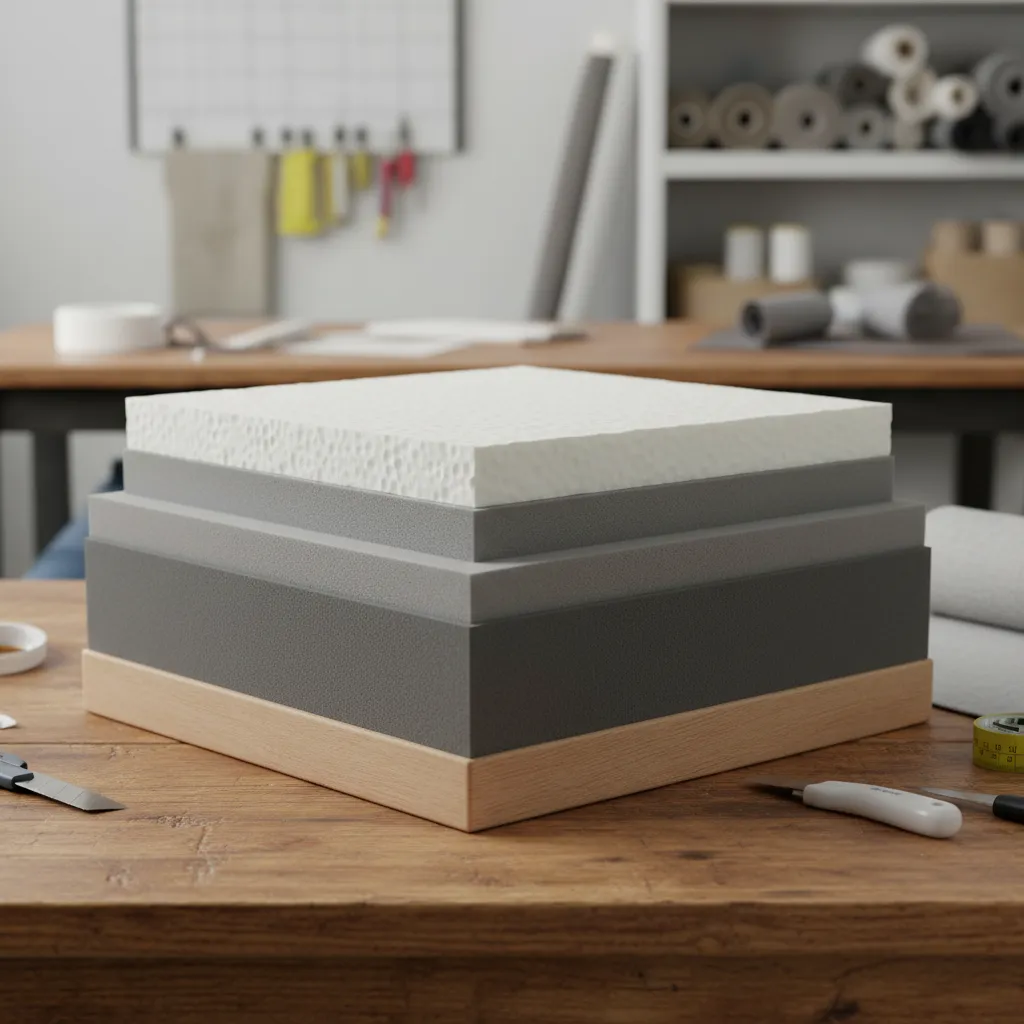 layers of upholstery foam used for dining chair cushions