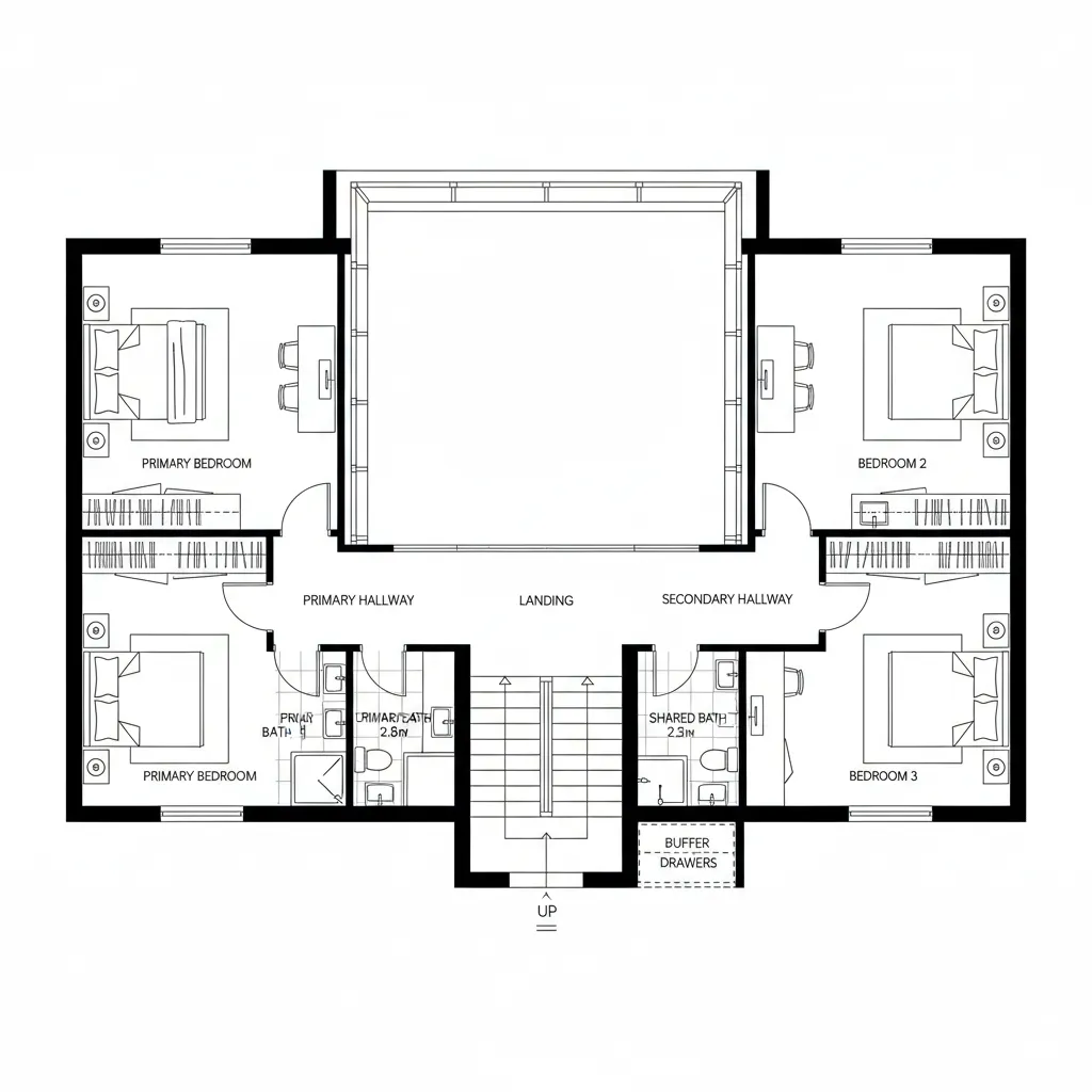 Split-Private Upper Level with Courtyard Overlook