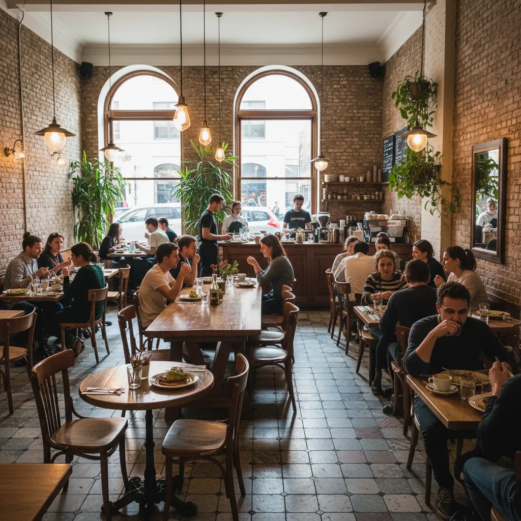 Relaxed neighborhood cafe atmosphere on the Upper West Side
