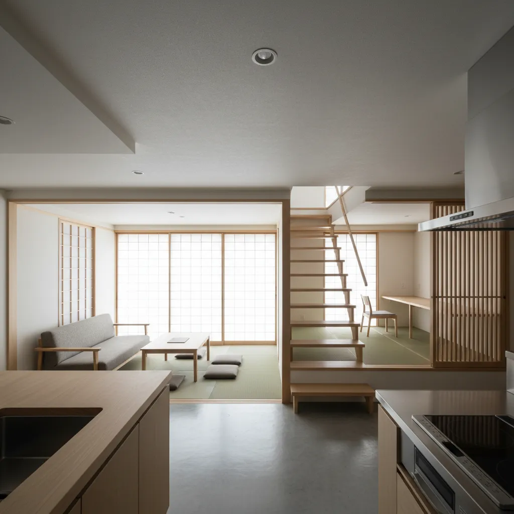 2LDKメゾネットにおける家具配置の静かな秩序: 上下に分節された暮らしと、未来へ伸びる余白の設計について