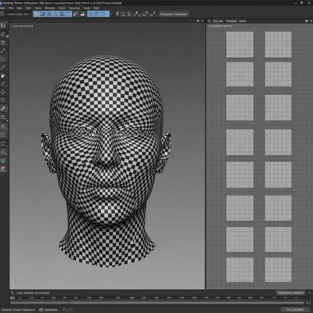 example of stretched textures on a poorly mapped 3D surface