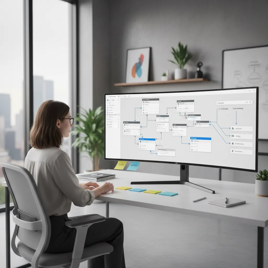 UX designer auditing navigation labels and mapping interface entry points
