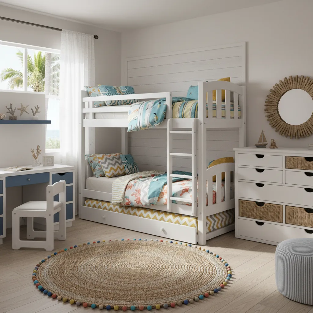 Vacation rental bunk bedroom designed for children guests