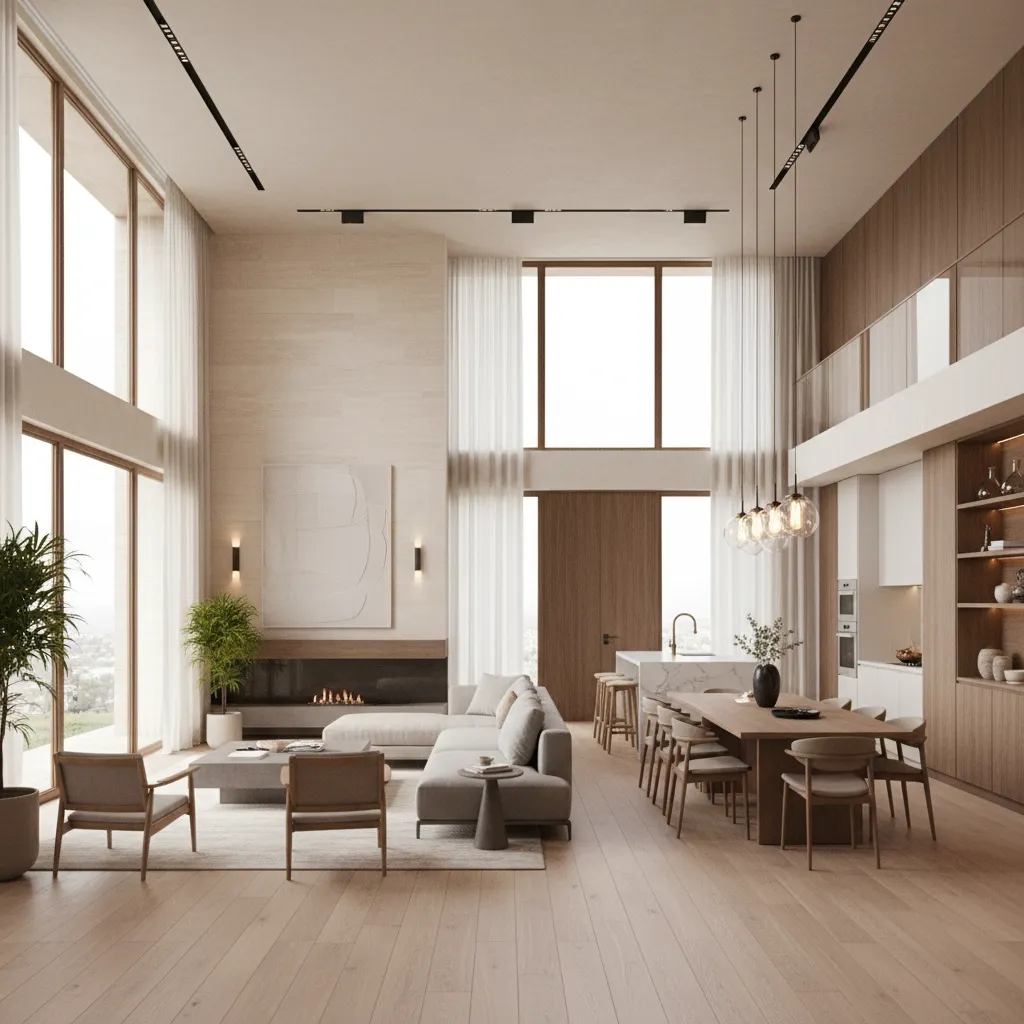 full 3D rendered interior showing modern vastu compliant home layout