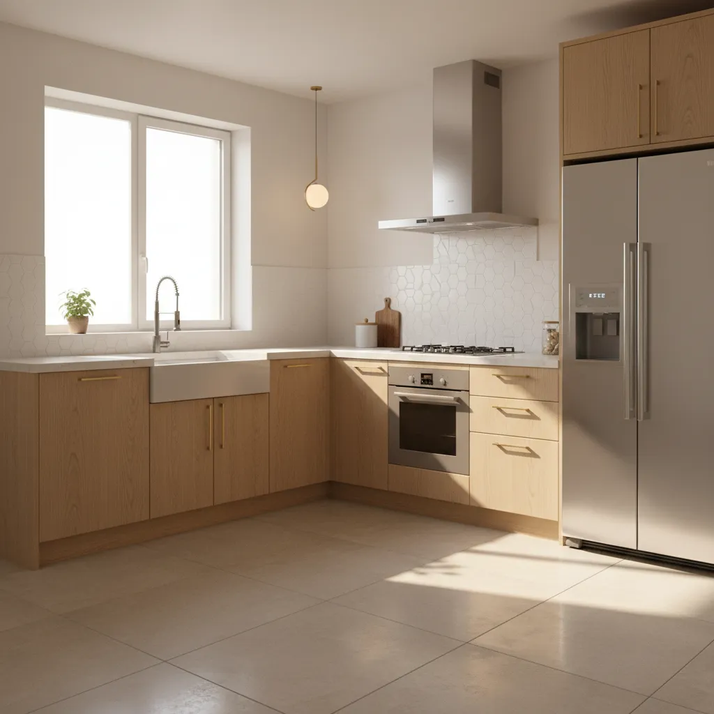 Modern kitchen positioned in southeast corner following vastu kitchen placement rules