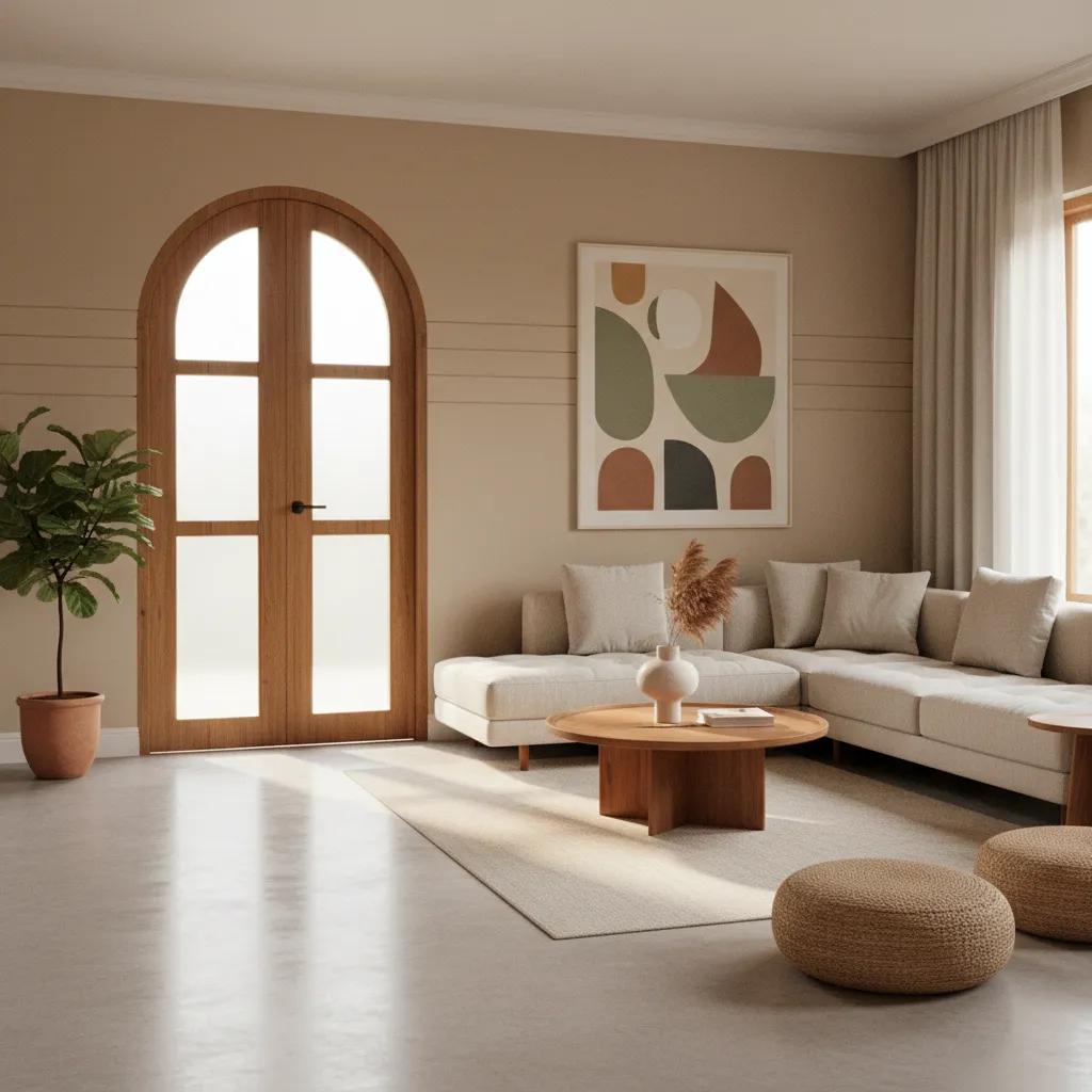 Bright living room near main entrance designed according to vastu direction principles