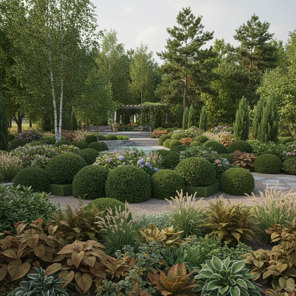 Optimized vegetation placement in landscape rendering with varied plant density