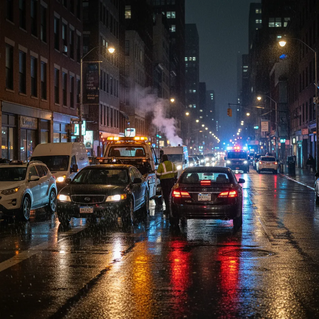 Different types of flashing vehicle lights used on cars and service vehicles