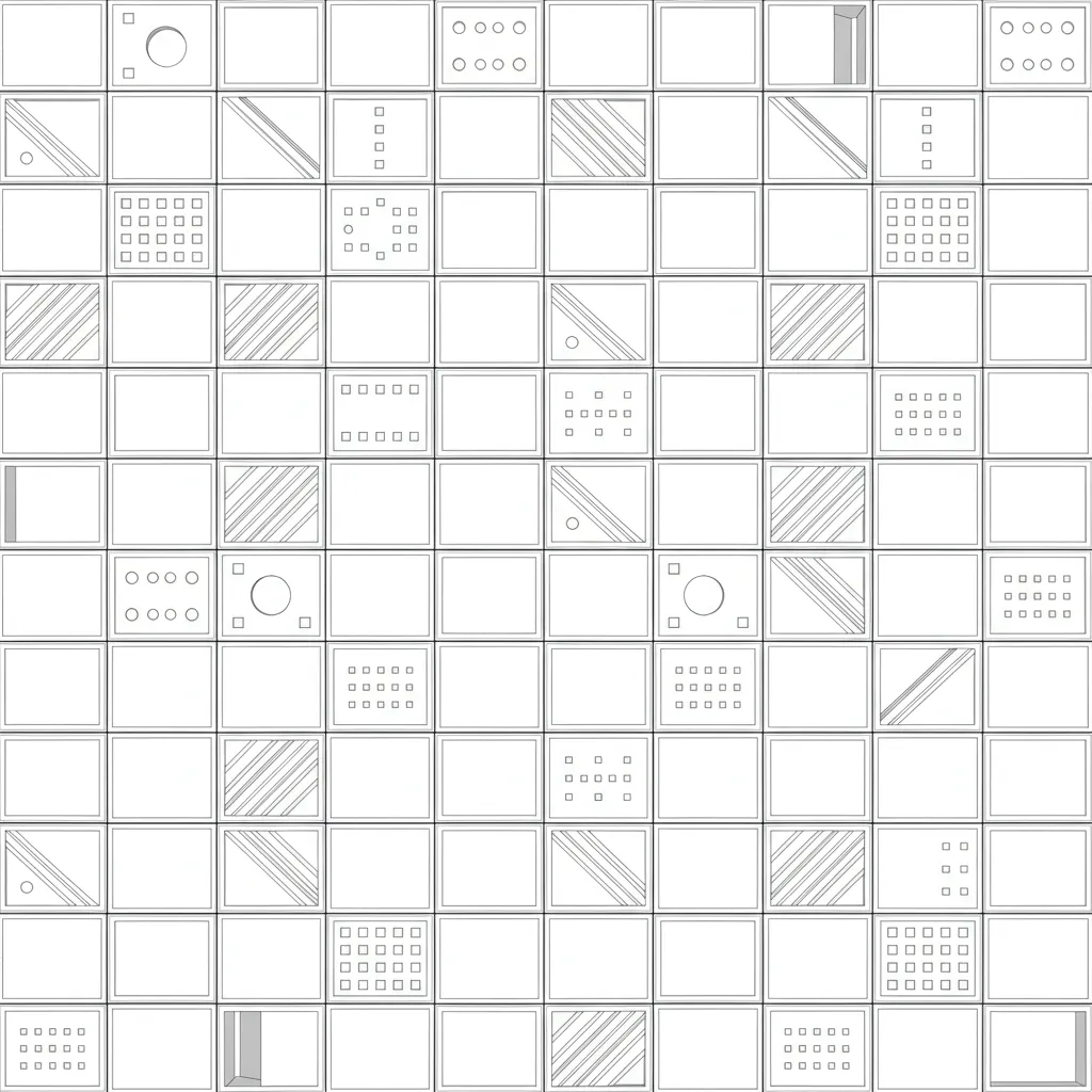 CAD layout showing ventilator block arrangement in facade pattern
