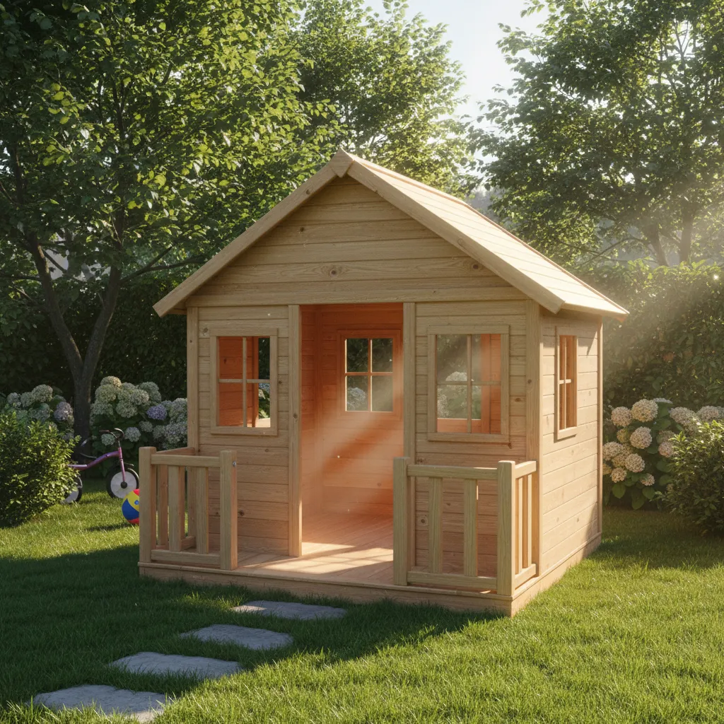 Casa infantil con ventanas opuestas para ventilación