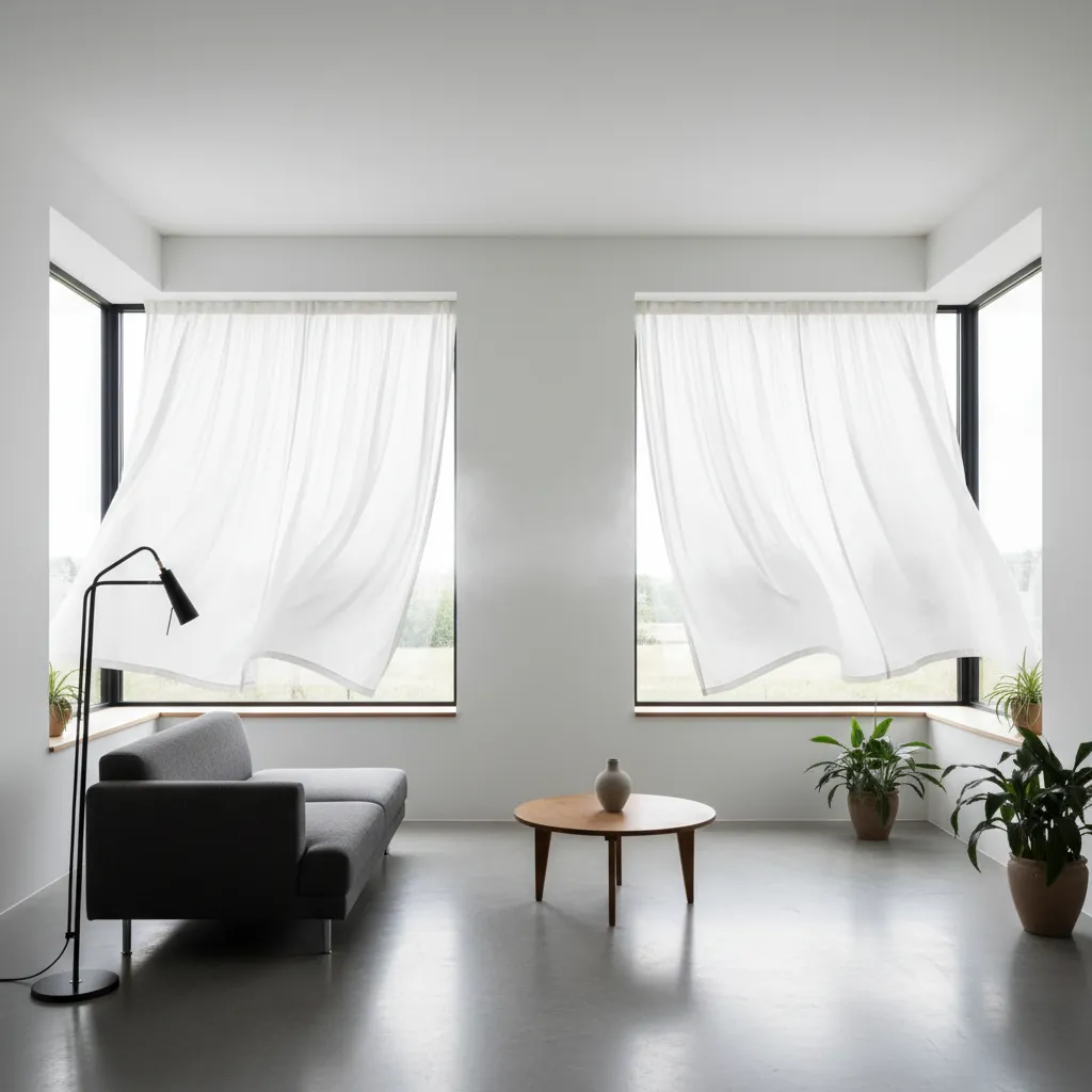 Habitación con ventanas en paredes opuestas para ventilación cruzada