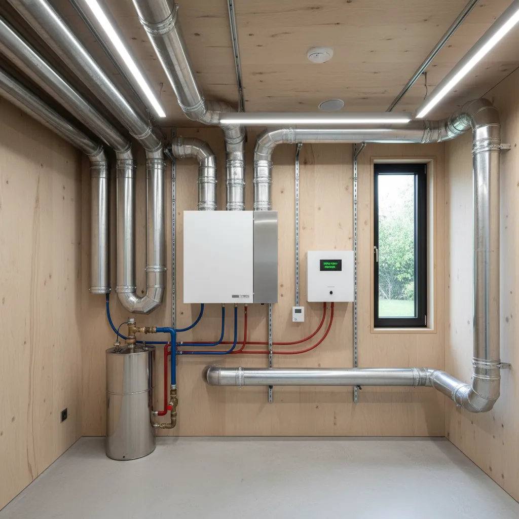 Sistema de ventilación con recuperación de calor en vivienda pasiva