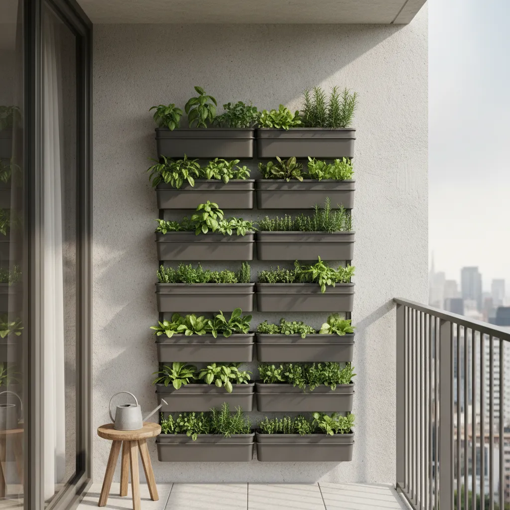 vertical garden system for small balcony walls