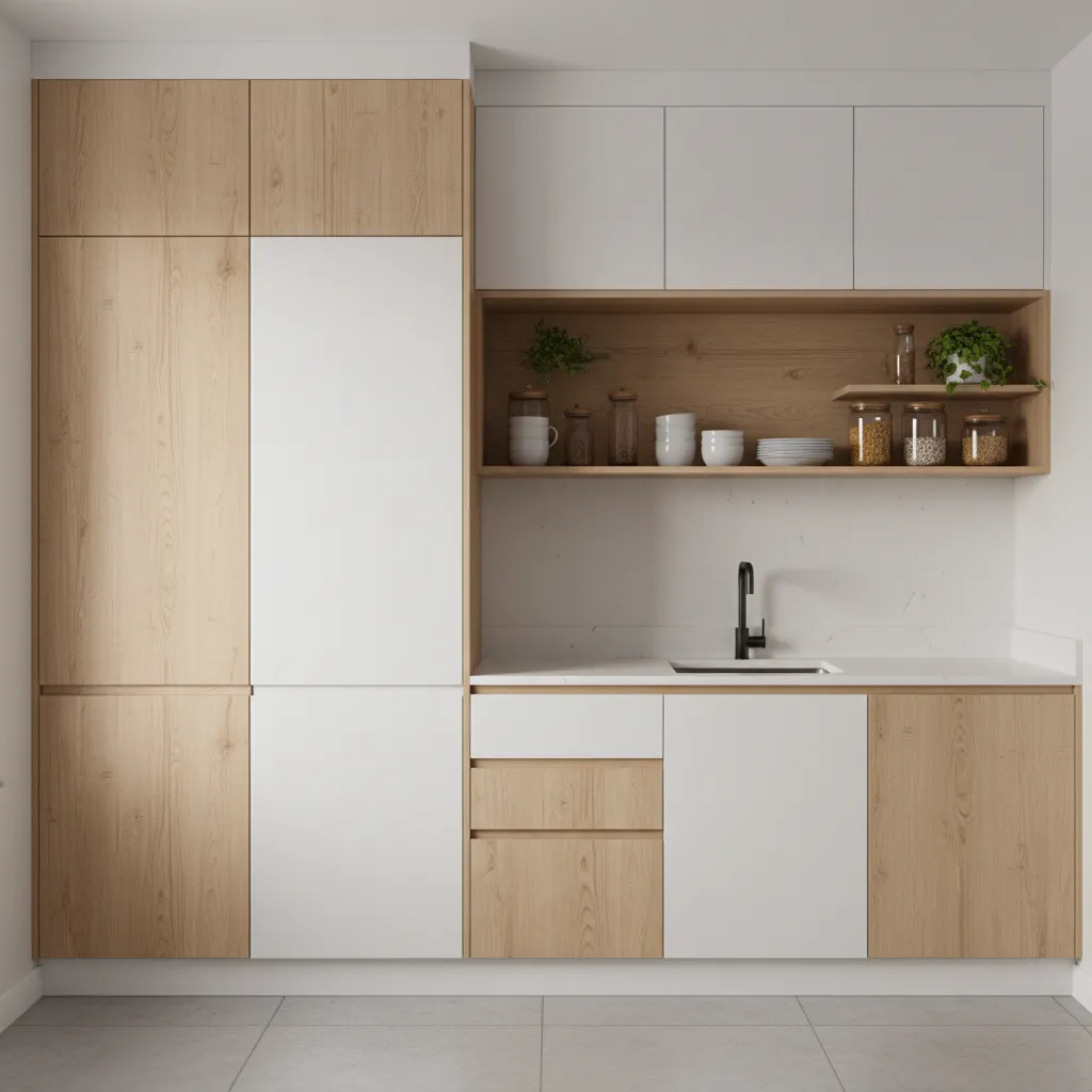 Floor to ceiling cabinets maximizing storage in a small kitchen