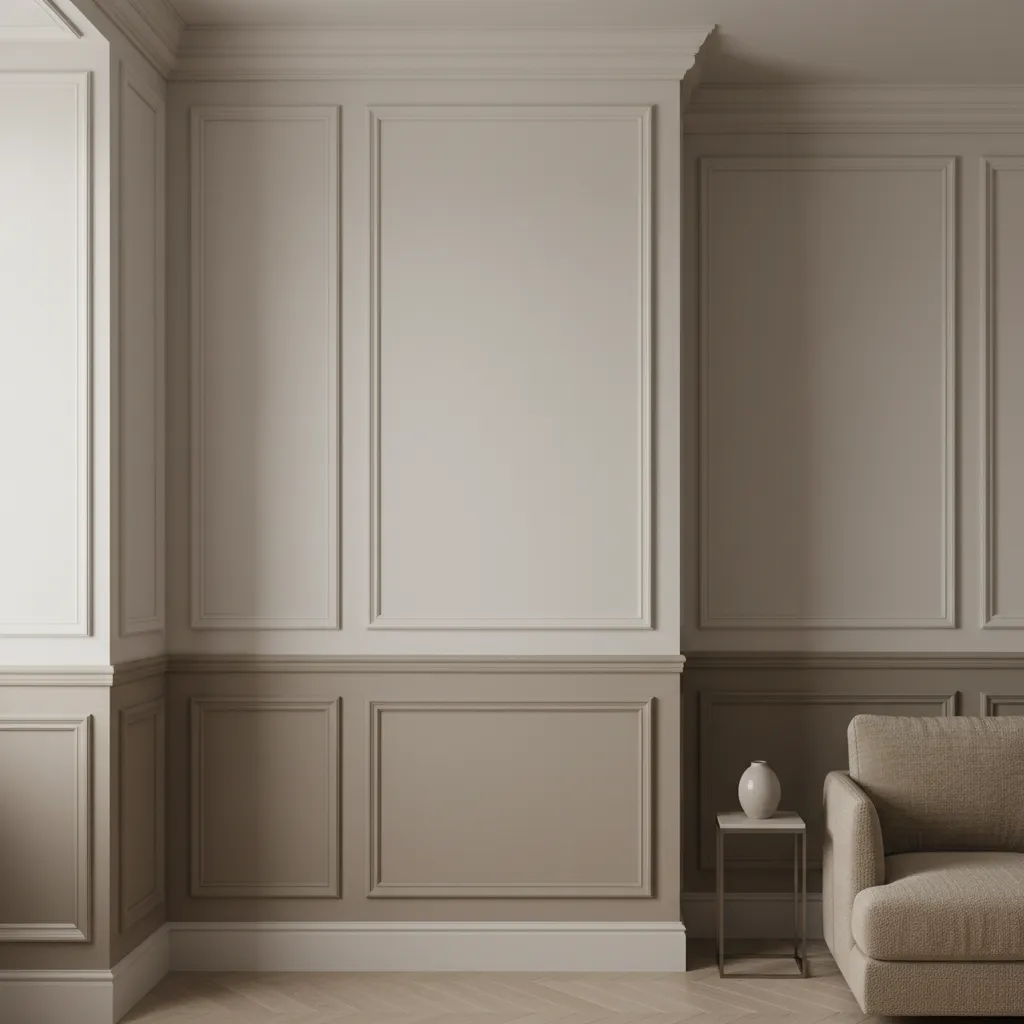 Vertical wall paneling making a small room feel taller