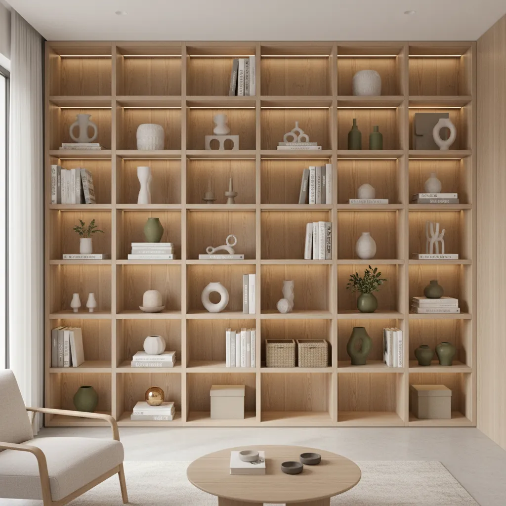 Estantería vertical en una casa pequeña aprovechando la altura