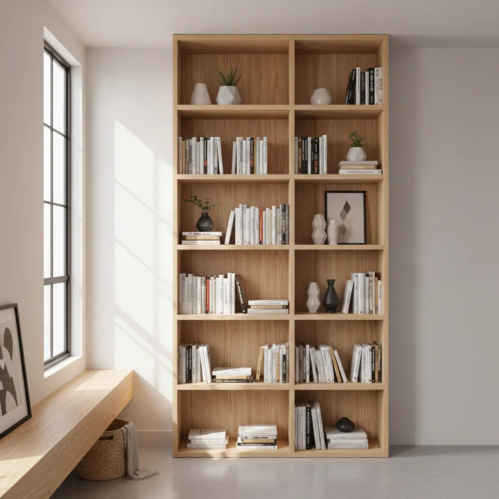 Vertical storage solution with tall shelving in a small home