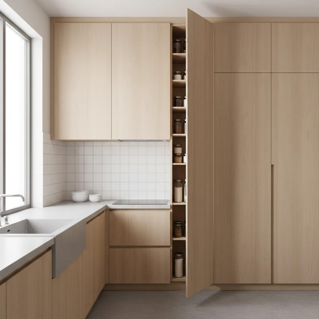 tall ceiling height cabinets maximizing storage in a small kitchen