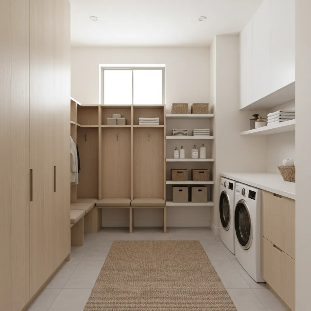 Vertical Storage Strategies for a Small 6 x 12 Laundry Mudroom