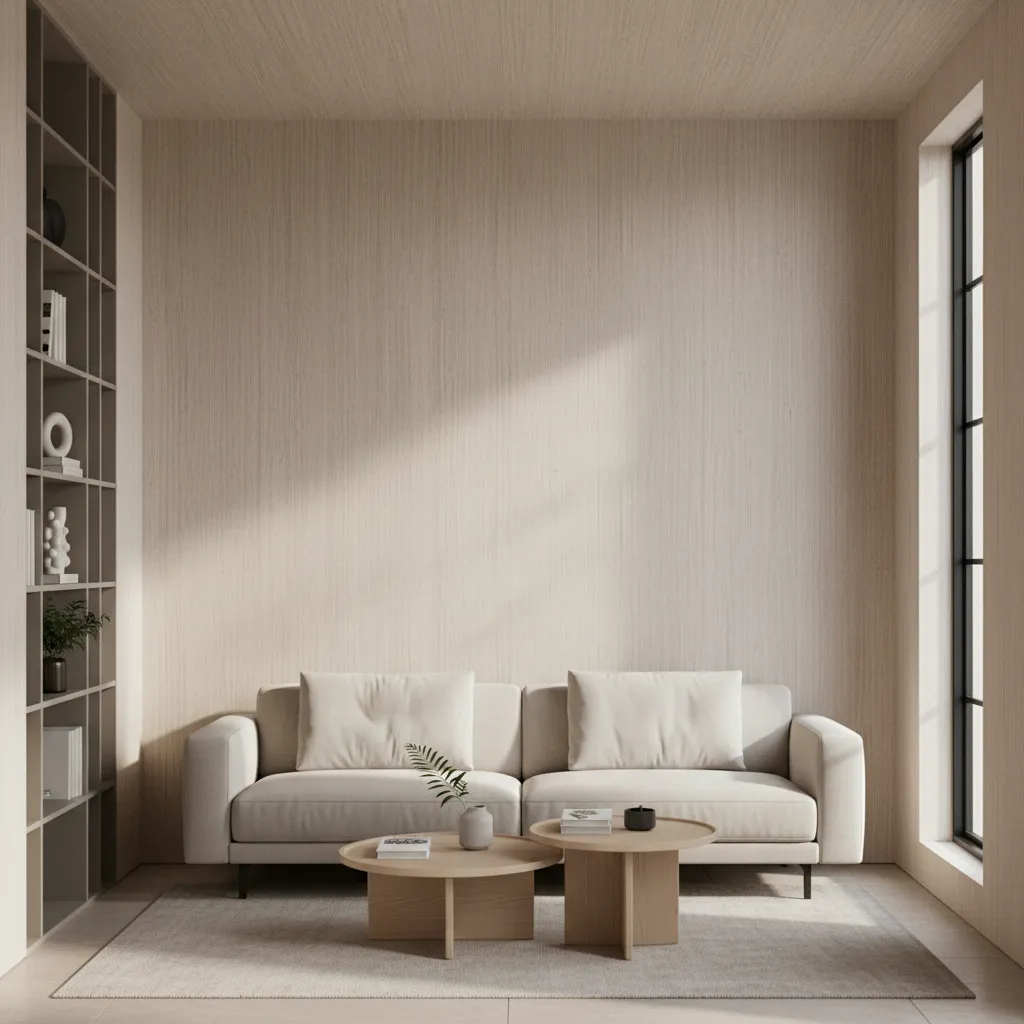 vertical textured plaster wall design that visually increases ceiling height