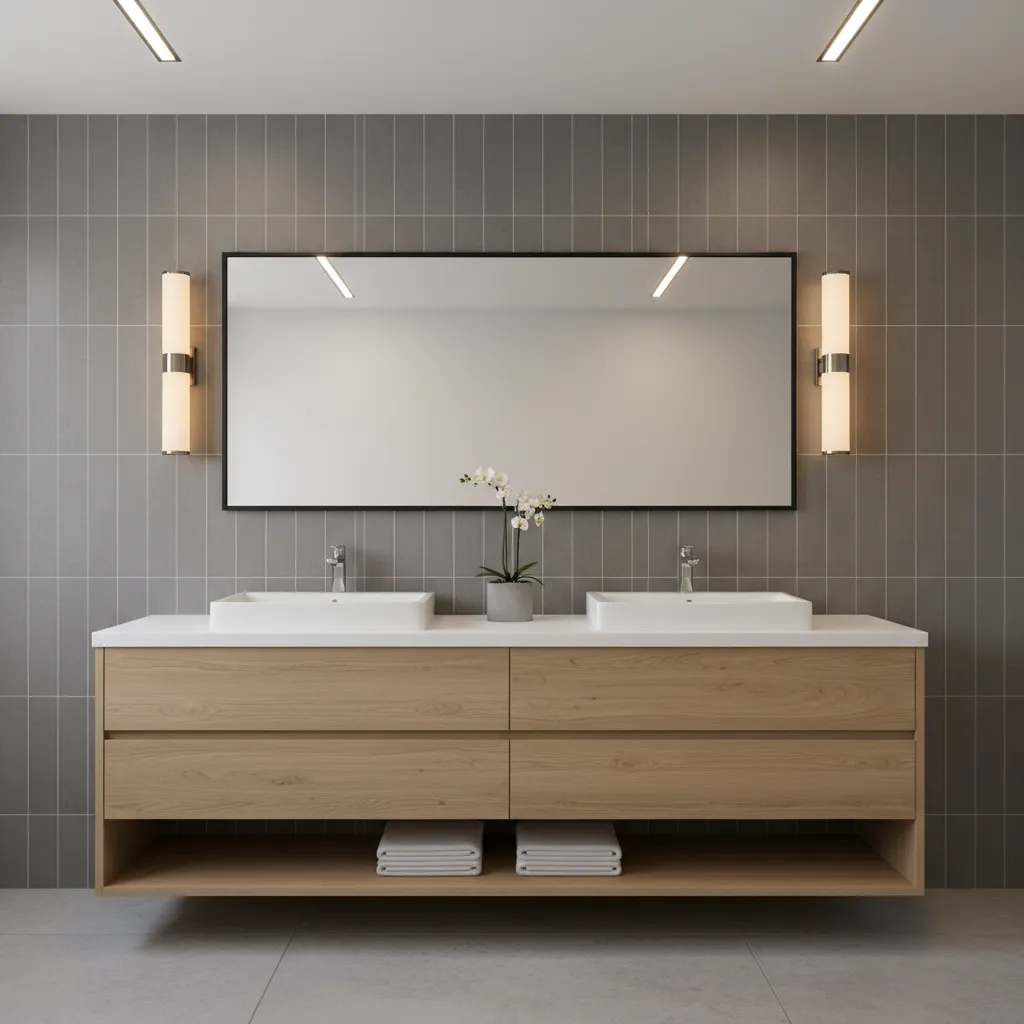 Vertical Lighting vs Overhead Lighting in Tiny Bathrooms