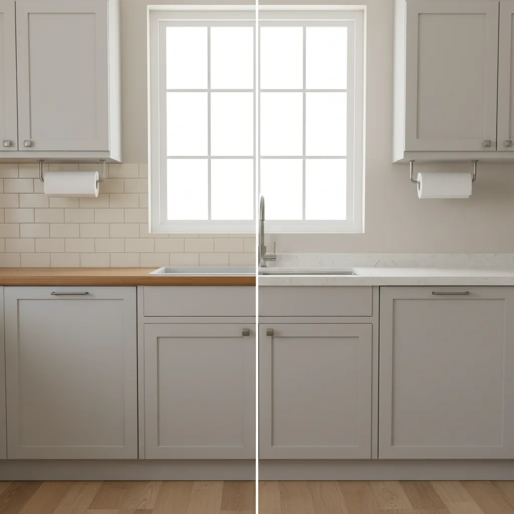 vertical and horizontal wall mounted paper towel holders comparison in kitchen