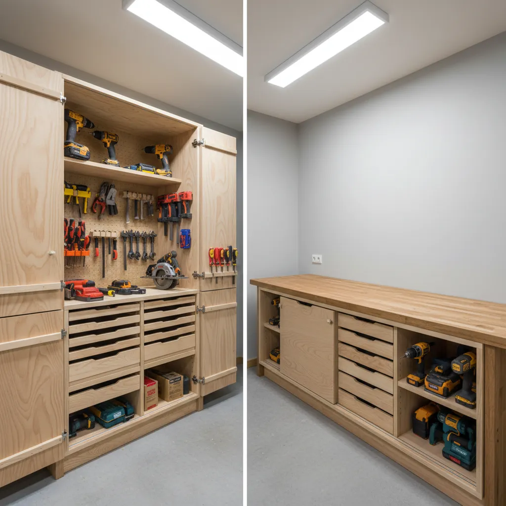 Vertical vs Horizontal Power Tool Cabinet Layouts for Small Workshops