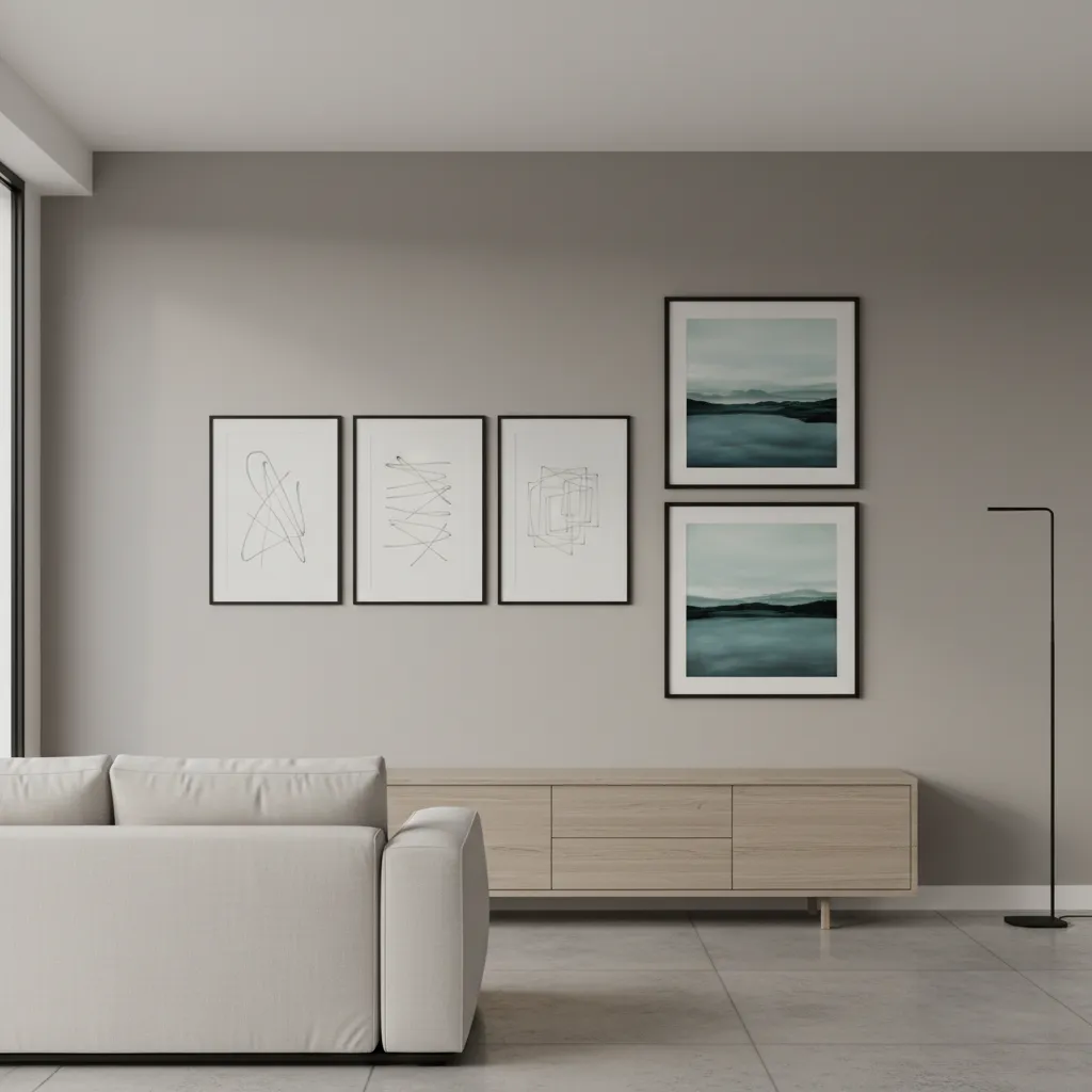 Vertical stacked wall art compared with horizontal layout