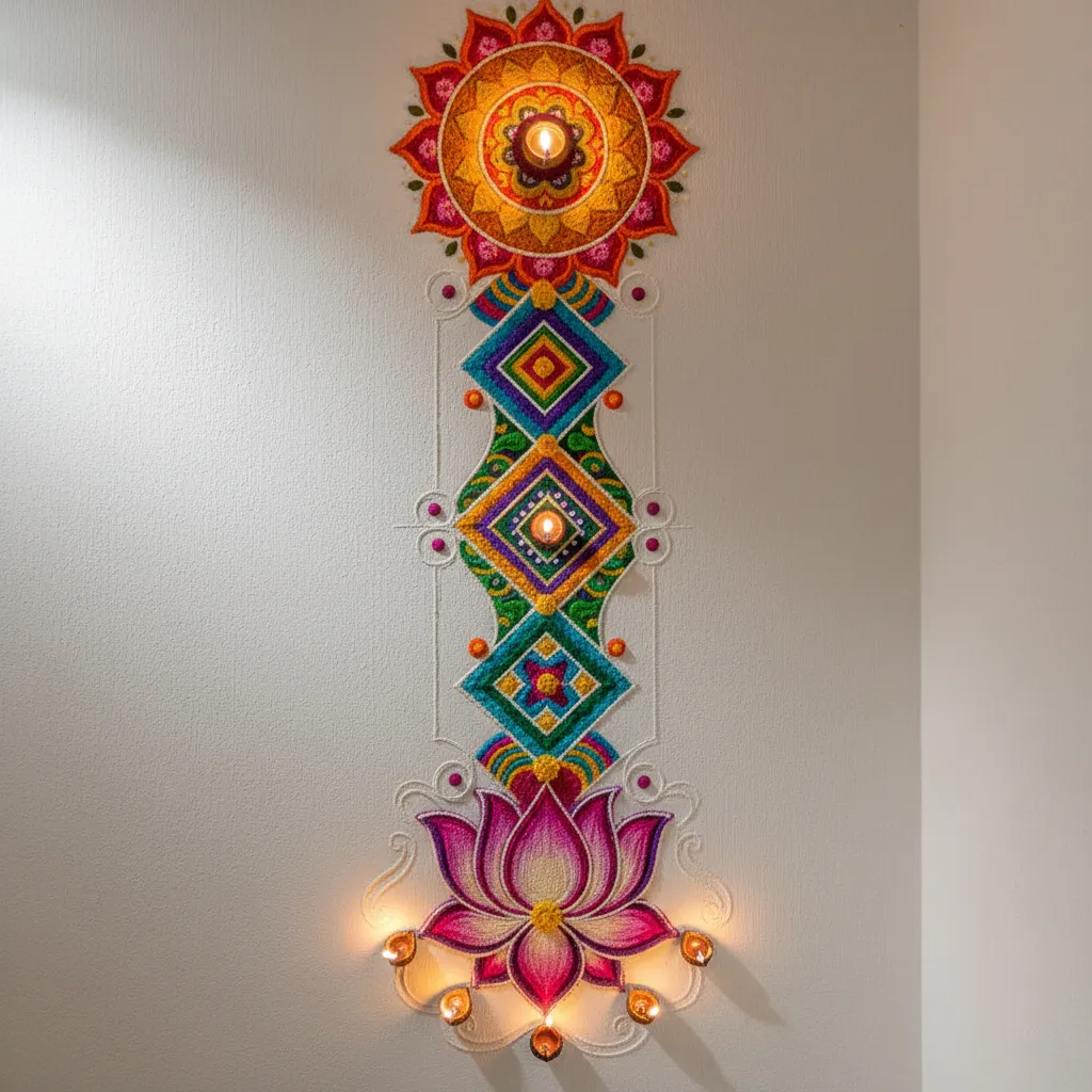 Small Wall Rangoli Design That Doesn’t Look Cramped