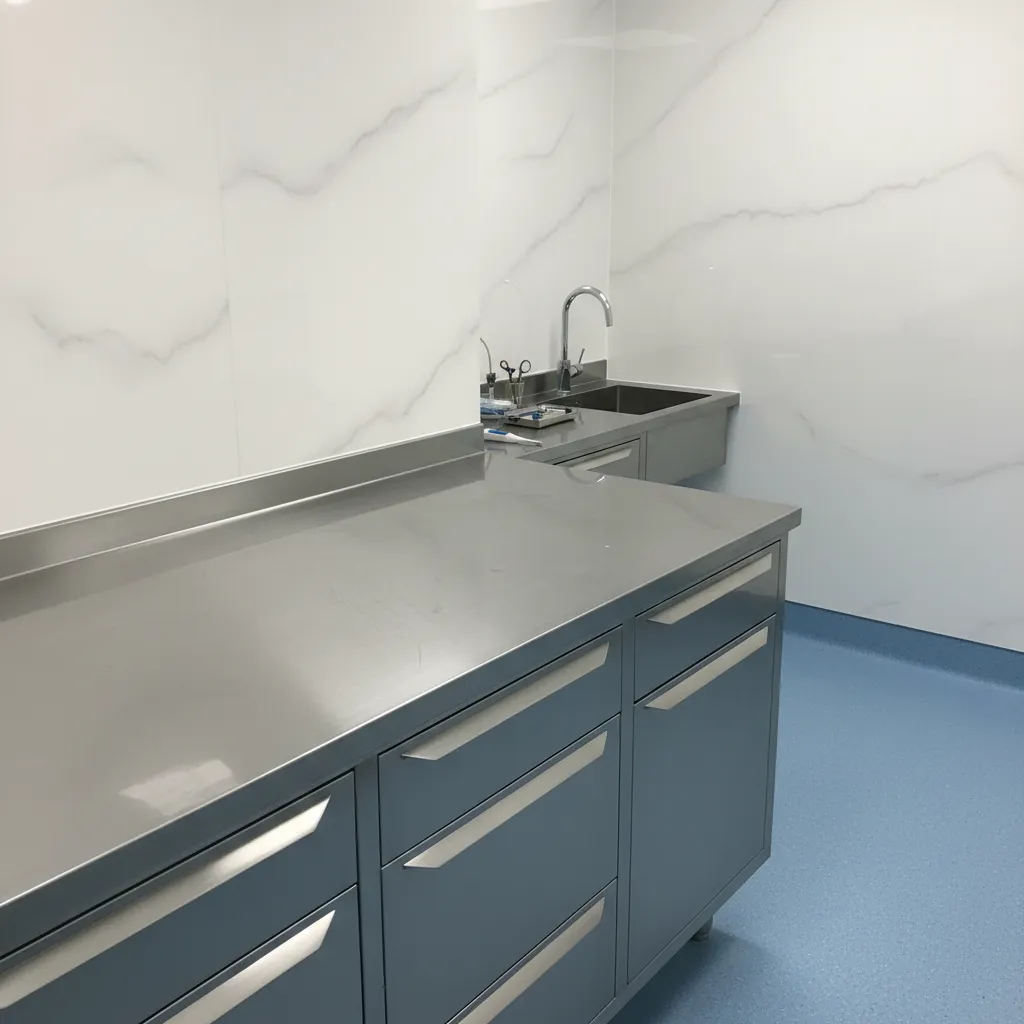 Detalle de materiales higiénicos en una clínica veterinaria moderna