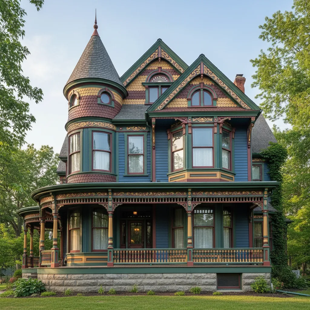 Diseño de fachadas de casas victorianas