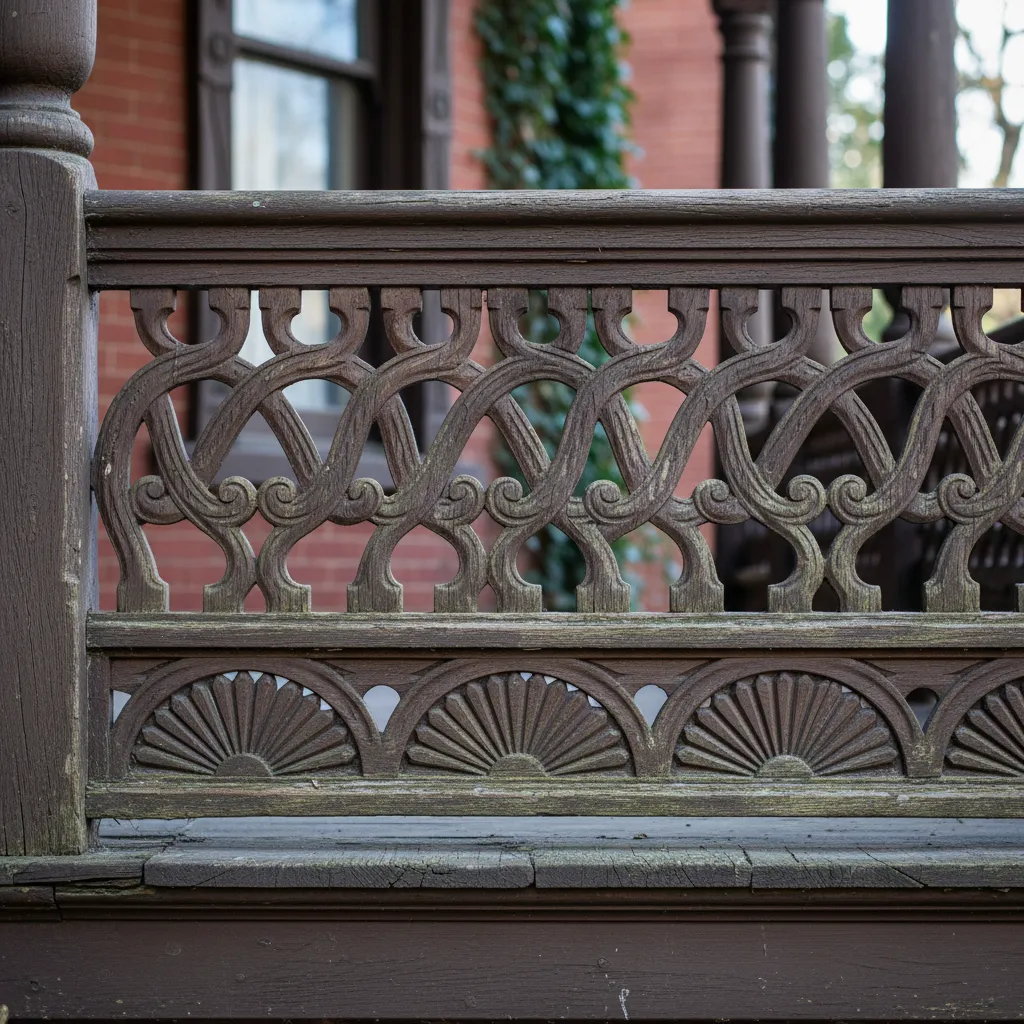 Detalle de molduras y decoración en fachada victoriana