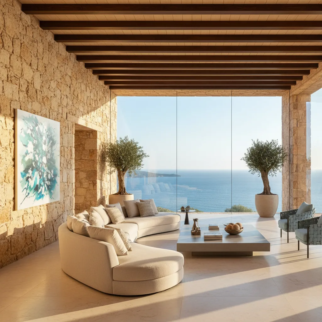 Interior de villa de lujo en Mallorca con diseño contemporáneo