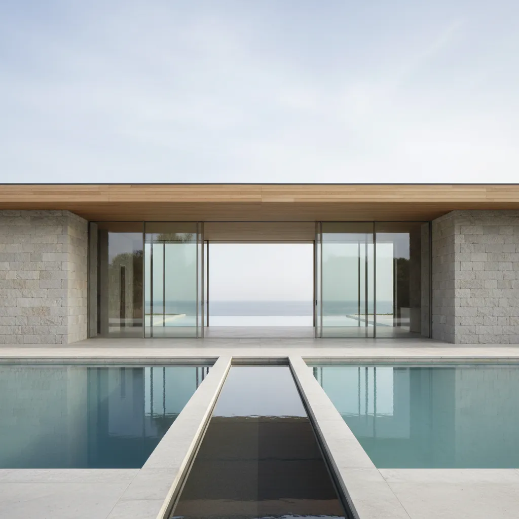 Villa Layout With Pool Deck, Written From The Near Future: A spatial interface where water, light, and movement compile into daily rituals