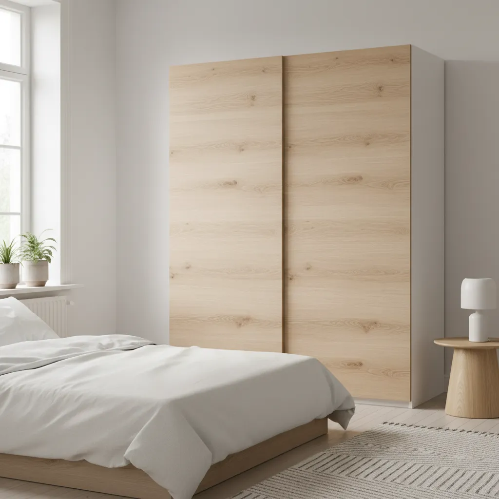 Armario renovado con vinilo efecto madera