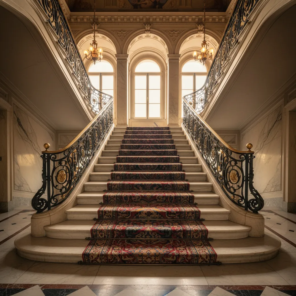 Cómo decorar peldaños de escalera de mármol vintage