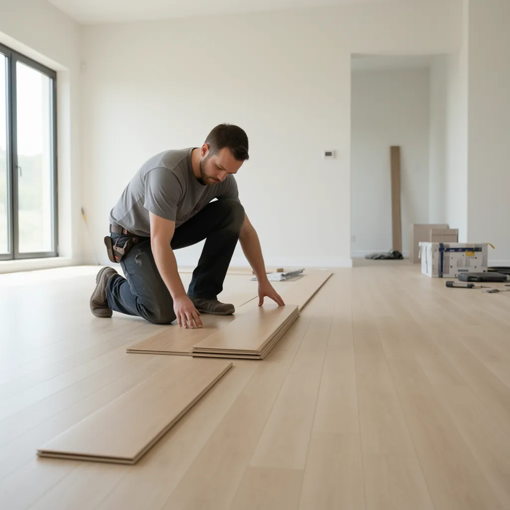luxury vinyl plank flooring installed directly on prepared subfloor