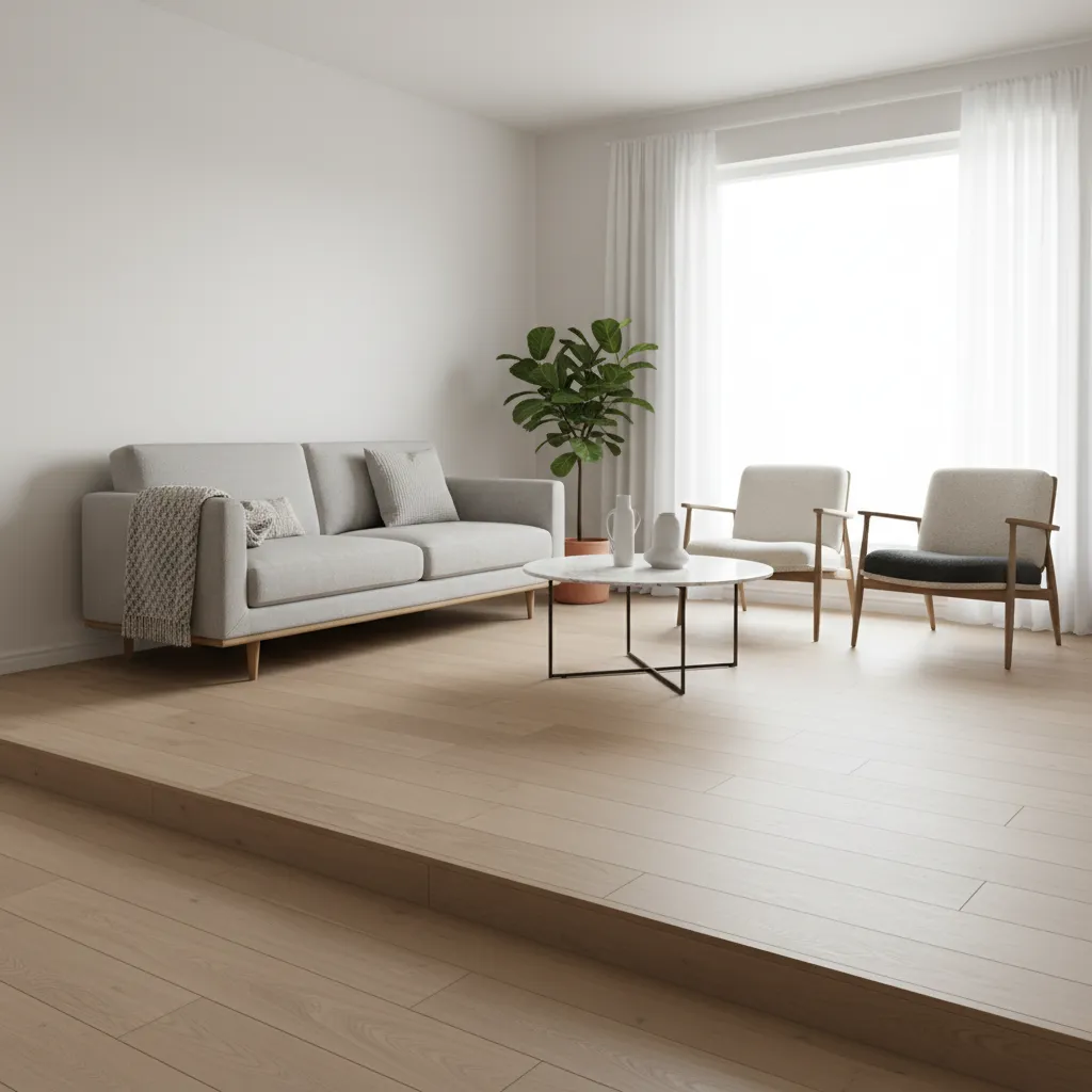 vinyl plank flooring installed directly over existing laminate in a living room