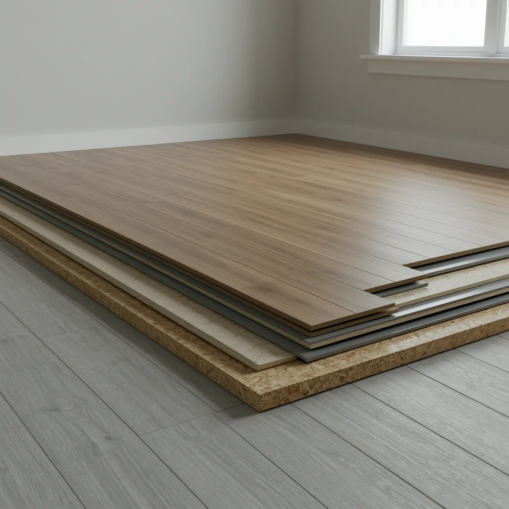 vinyl plank flooring installed on top of laminate floor layers