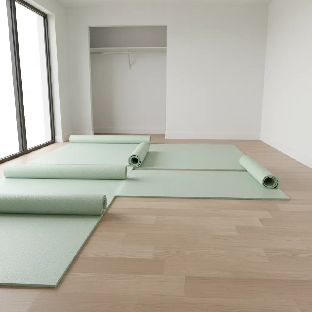 Installing foam underlayment over laminate floor before vinyl plank flooring
